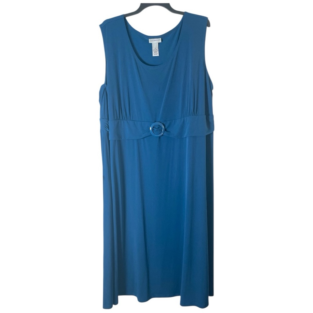 Catherine’s Women’s Teal Sleeveless Maxi Dress 3X Stretchy Poly Spandex Flowy
